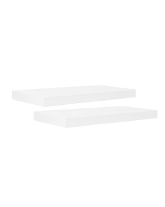 Deco Wood Pack 2 mesitas de noche de madera maciza flotante blanco 45cm
