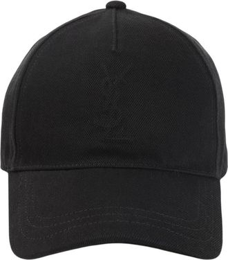Saint Laurent Black Logo Baseball Hat