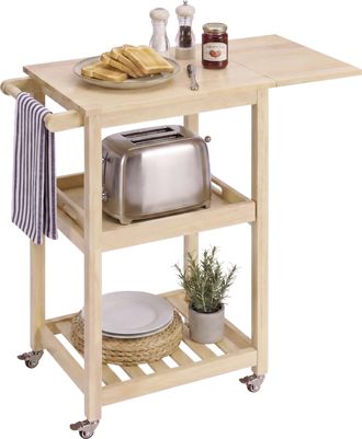Best Choice Products Rolling Kitchen Island Cart W/Shelves, Drop Leaf Extension, Towel Rack, Locking Wheels