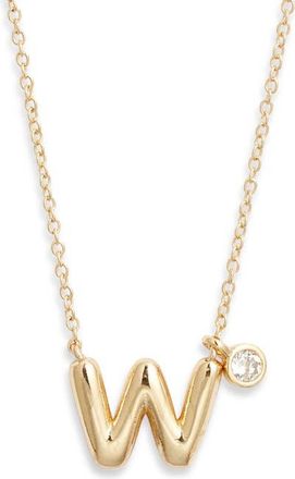 Chelsea28 Goldtone Initial Pendant Necklace in W- Clear- Gold at Nordstrom