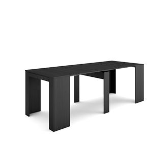Skraut Home Mesa Consola Extensible, Mesa Comedor Plegable, 220, Para 10 Comensales, Comedor Y Cocina, Estilo Moderno, Negro - Skraut Home