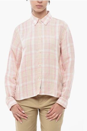 Woolrich Linen-Blend Shirt FLUID In Checked Plaid size Xl