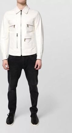 Dolce & Gabbana shearling biker coat