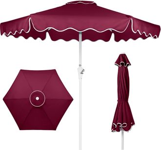 Best Choice Products 7.5ft Patio Market Umbrella with Wavy Trim, Fade-Resistant, Crank & Tilt, Wind Vent