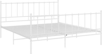 vidaXL Estructura De Cama Sin Colch&oacute;n Metal Blanco 140x200 Cm Vidaxl
