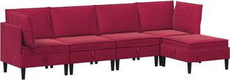 vidaXL Juego De Muebles De Sal&oacute;n 5 Uds. Rojo Vino Terciopelo Vidaxl