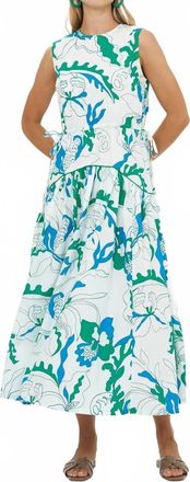 Oliphant Sleeveless Piped Maxi Dress In Orchid Green