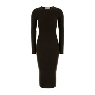 Fear of God Knitted Dresses, female, Brown, Size: XS Rib Long Sleeve Dress