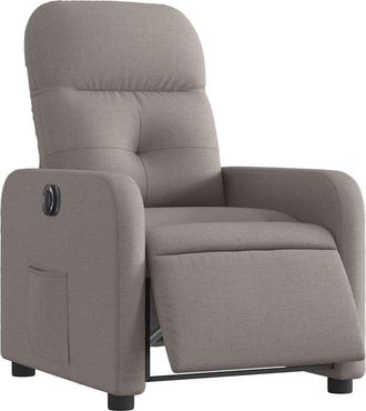 vidaXL Sill&oacute;n Reclinable El&eacute;ctrico Tela Gris Taup&eacute; Vidaxl