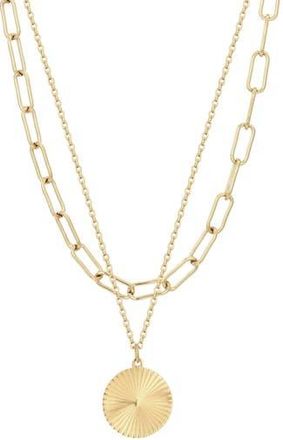 Adornia Set of 2 Chunky Paper Clip & Pendant Necklaces in Gold at Nordstrom Rack