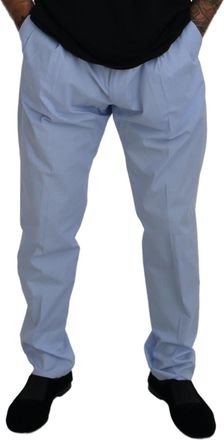 Dolce & Gabbana Mens Cotton Stretch Trousers Blue Elastane