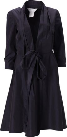 Max Mara Knee Length Waist Tie Dress in Black Silk