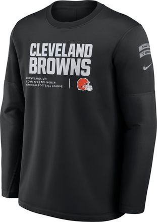 Nike Cleveland Browns Salute to Service Sideline Coaches Nike Mens NFL Pullover Crew in Black | 03BR00AA28-97P