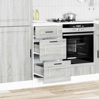 Berkfield Home Kitchen Base Cabinet Porto Grey Sonoma Engineered Wood