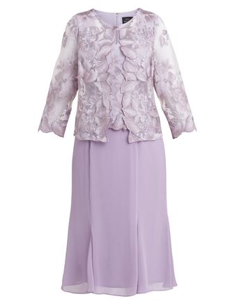 Gina Bacconi Womens Nadine Midi Length Mock Jacket Dress - Purple - Size 8 UK