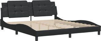 vidaXL Vidaxl - Estructura De Cama Sin Colch&oacute;n Cuero Sint&eacute;tico Negro 180x200 Cm