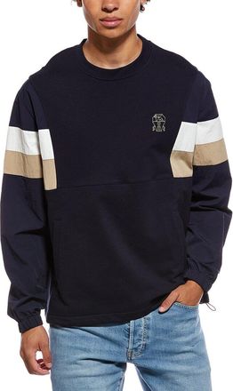 Brunello Cucinelli Mixed Media Crewneck Sweatshirt