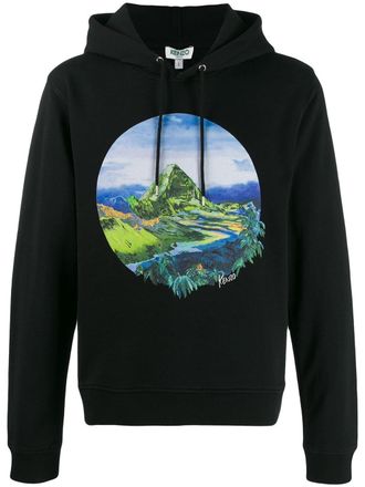 Kenzo Painted Landscape hoodie - men - Cotton - S - Black