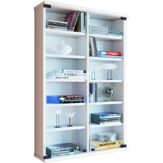 ebuy24 Ebuy24 - Vcm Wood Cd Dvd Wall Shelf / Wall Display Cabinet Estuche Con 2 Puertas De Vidrio De Seguridad Esg. Dimensiones: Al. 92 X An. 60 X T. 18 Cm 1