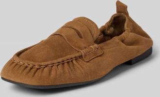 Copenhagen Loafer aus echtem Leder mit glatter Sohle in Hellbraun, Gr&ouml;&szlig;e 36