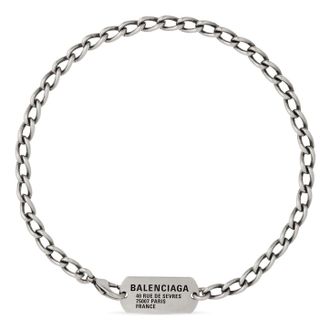 Balenciaga Tags Choker Antique Silver 748072TZ99I0911
