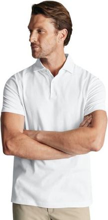 CHARLES TYRWHITT Short Sleeve Cotton Stretch Smart Pique Polo in White at Nordstrom, Size Xx-Large