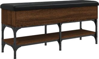 vidaXL Banco zapatero madera de ingeniería marrón roble 102x32x45 cm vidaXL