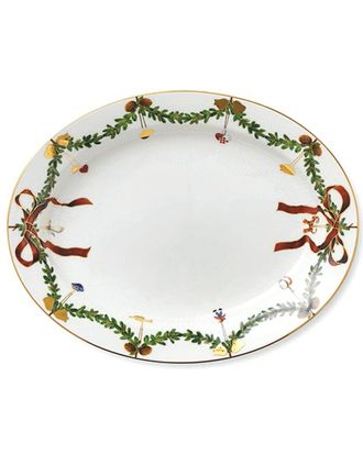 ROYAL COPENHAGEN Star Fluted Christmas Oval Platterwith $23 Credit