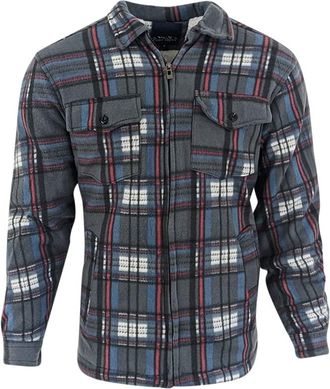 Generic Male Padded-Shirts Quilted Fleece Lumberjack Shirt Top Coats Jackets (as8, alpha, x_l, regular, regular, Grey blue)