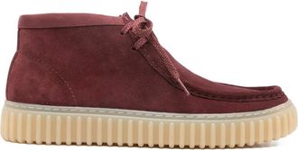 Clarks Torhill Hi lace-up leather boots - men - Calf Suede/Calf Leather/Fabric/Rubber - 8.5 - Red