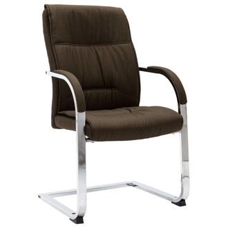 vidaXL Silla De Oficina Voladiza De Tela Marr&oacute;n Vidaxl