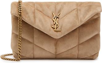 Saint Laurent Toy Quilted Suede Cross-body bag - Beige - One Size
