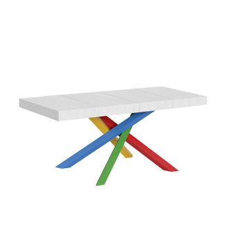 Itamoby Itamoby - Tavolo Allungabile 120/380x90 Cm Volantis Premium Bianco Frassino Gambe Multicolore 4/b