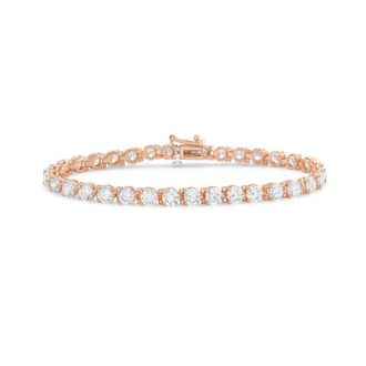 Diana M. Jewels 14kt rose gold 6cts round lab grown diamond 3-prong tennis bracelet