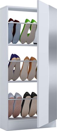 ebuy24 Ebuy24 - Gabinete De Zapatos De Madera Vcm Dimensiones: Al. 112 X An. 50 X P. 17 Cm 1 Puerta Giratoria Espejo Pr&aacute;ctico - Espejo Fulisa L (blanco)