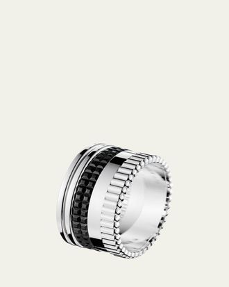 Boucheron Quatre Large Ring in White Gold with Black PVD, Size 54