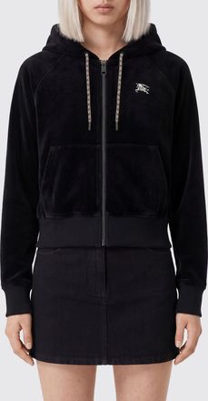 Burberry EKD Logo Velvet Zip-Up Hoodie