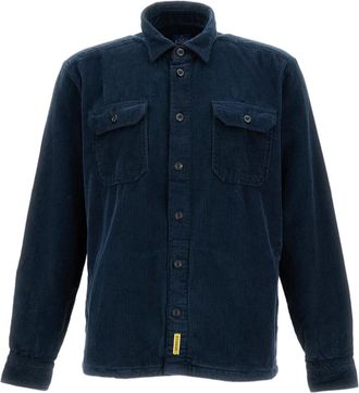 B.D. Baggies Blue Corduroy Button-Front Shirt Jacket