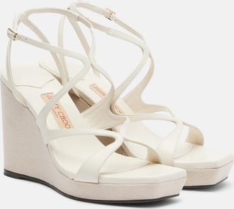 Jimmy Choo London Ayla leather wedge sandals
