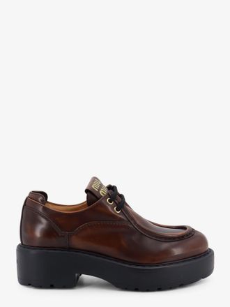 Miu Miu Stringate in pelle con logo lettering frontale - MIU MIU - gender_Woman