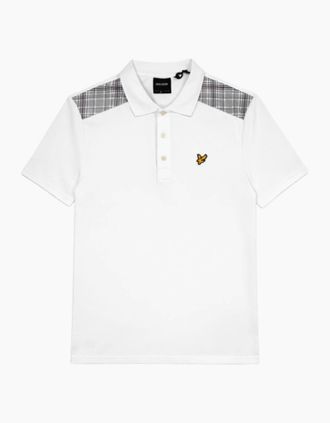 Lyle & Scott Mens Lyle and Scott Check Panelled Polo Shirt White - Size: 42