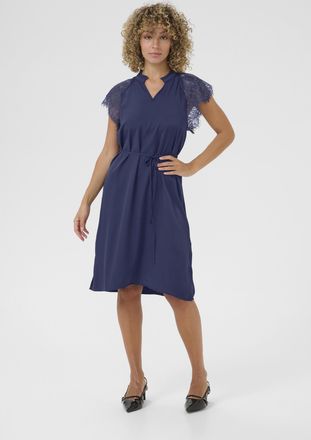 Cream Jurk Straight fit Ocean Cavern dark blue