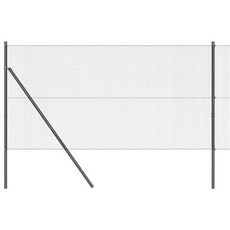 Berkfield Home Welded Wire Fence with 13 Posts Grey 1.2x25 m Steel