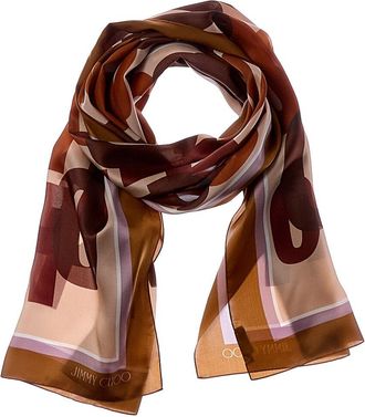 Jimmy Choo London Logo Silk Scarf