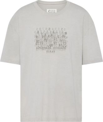 Maison Margiela Katoenen Nummertjes T-shirt - Heren - T-shirts - Grijs - S - Katoen - Tops