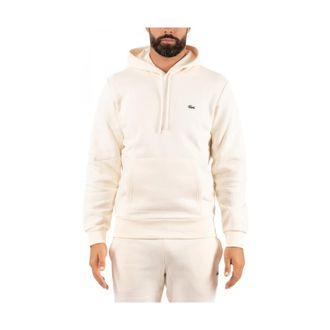 Lacoste Hoodies & sweatvesten, Heren, Beige, XL, Katoen, Fleece Hoodie