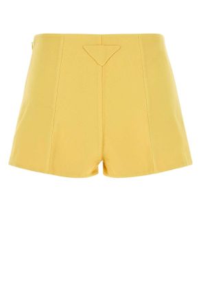 Prada Womens Yellow Cotton Shorts Giallo Exterior