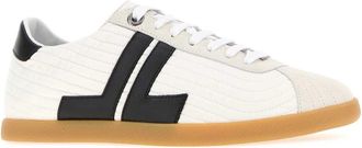 Lanvin Womens White Canvas Glen 2.0 Sneakers Whiteblack