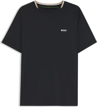 BOSS Active slim-fit T-shirt with signature-stripe collar