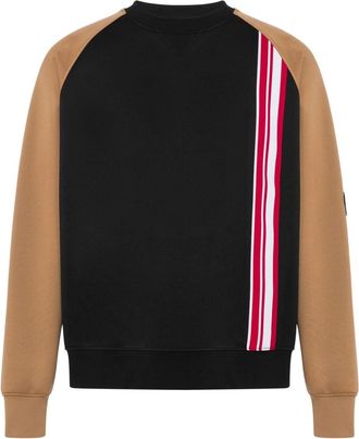Moschino colour-block crew-neck sweatshirt - men - Cotton/Polyamide - L - Black